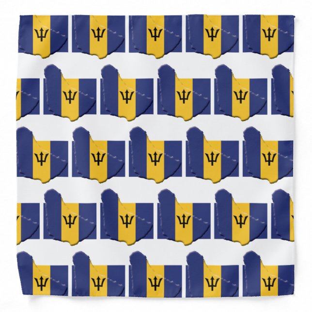 BARBADOS Flag Map Bandana (Front)