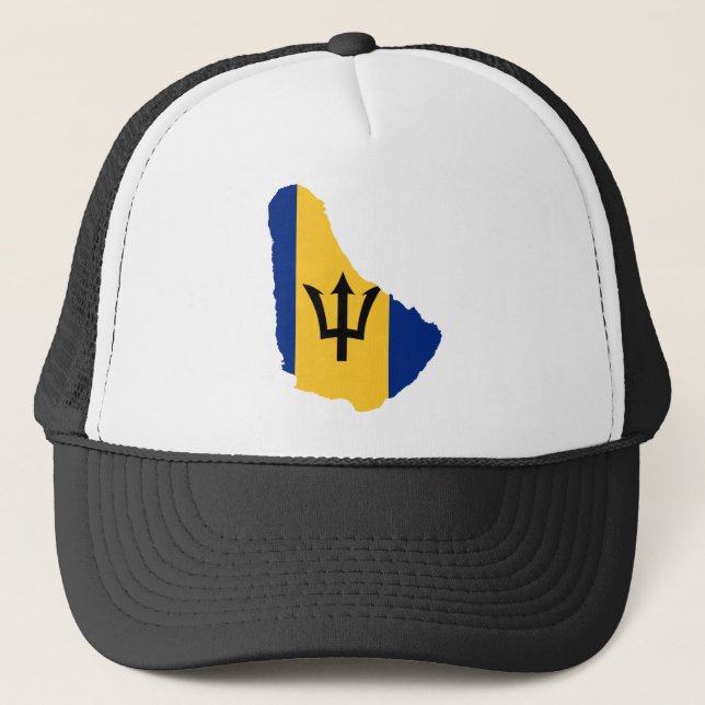 Barbados Flag map BB Trucker Hat (Front)