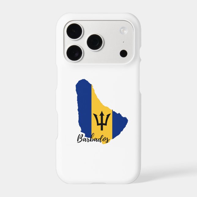 Barbados  Flag  Map Iphone Case (Back)