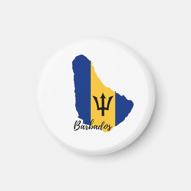 Barbados  Flag Map  Magnet (Front)