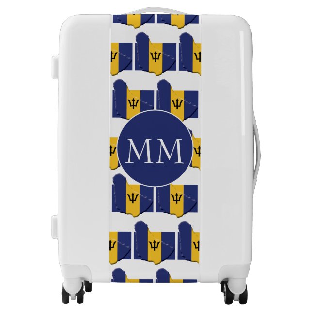BARBADOS Flag Map | Monogram Luggage (Front)