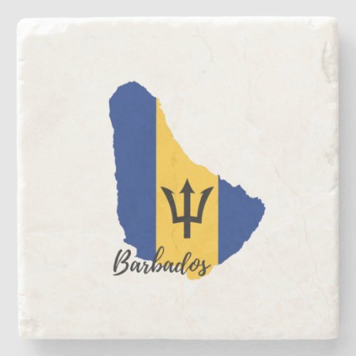 Barbados  Flag  Map  Stone Coaster