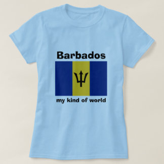 Barbados Flag + Map + Text T-Shirt
