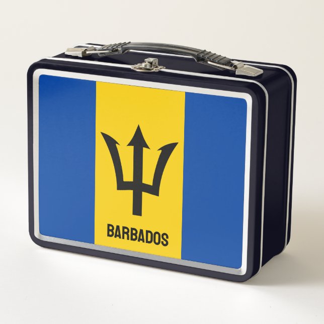 Barbados Flag Metal Lunch Box (Front)