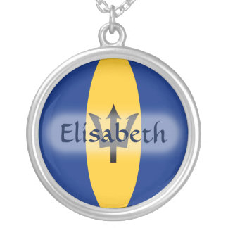 Barbados Flag + Name Necklace