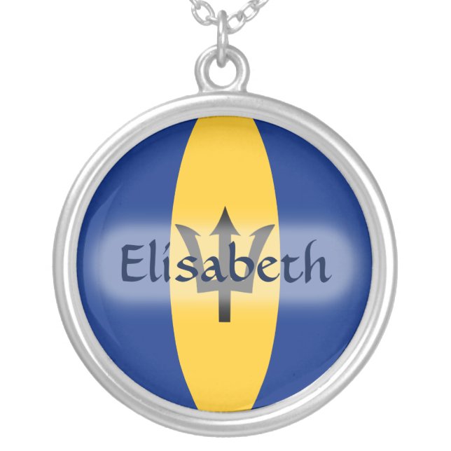 Barbados Flag + Name Necklace (Front)