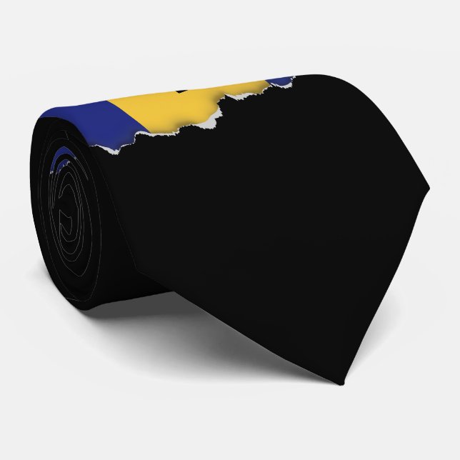 Barbados Flag Neck Tie (Rolled)