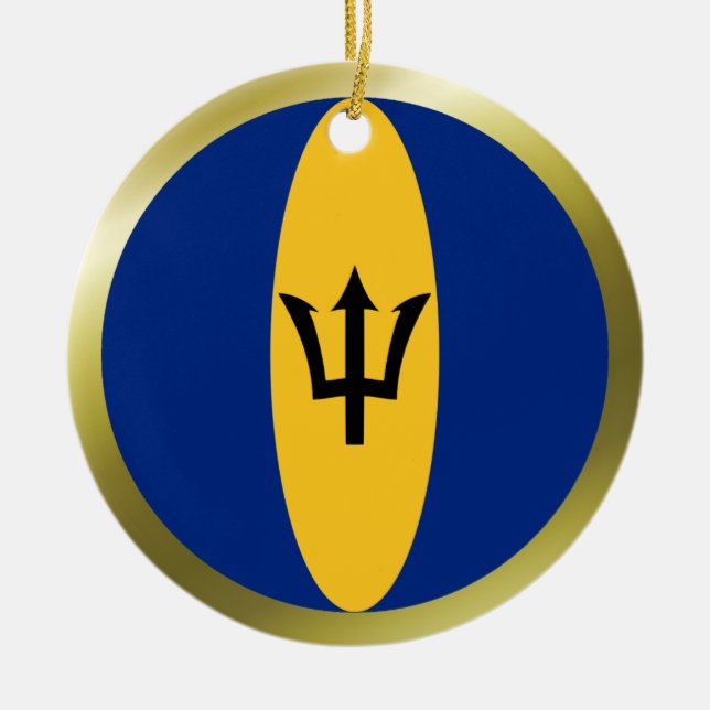 Barbados Flag Ornament (Front)