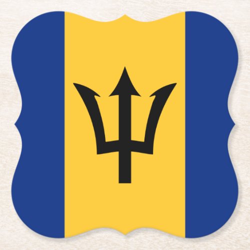 Barbados Flag Paper Coaster