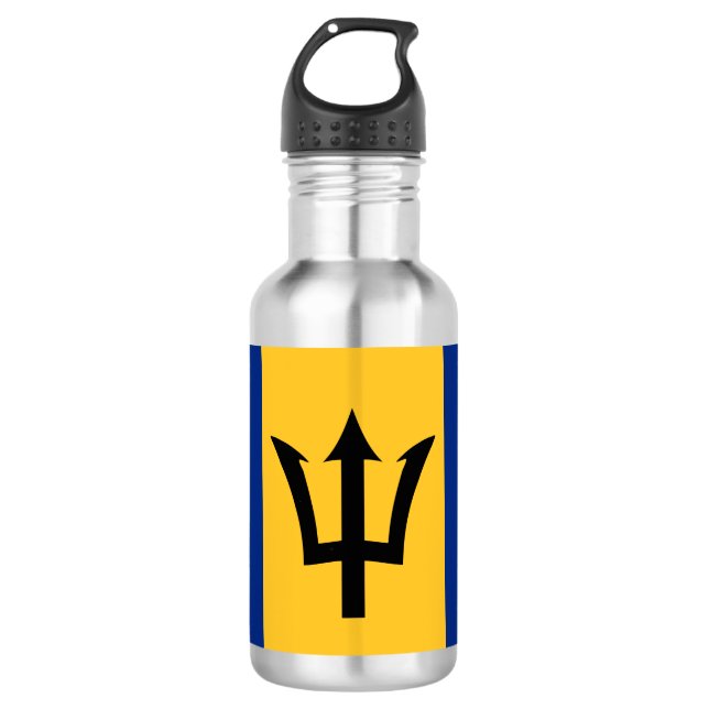 Barbados flag paper cup stainless steel water bottle (Front)
