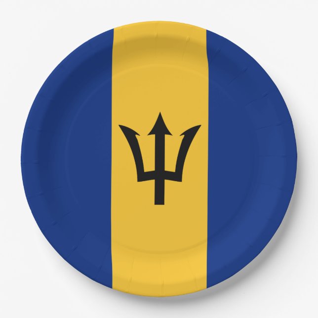 Barbados Flag Paper Plates (Front)
