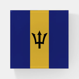 Barbados flag paperweight