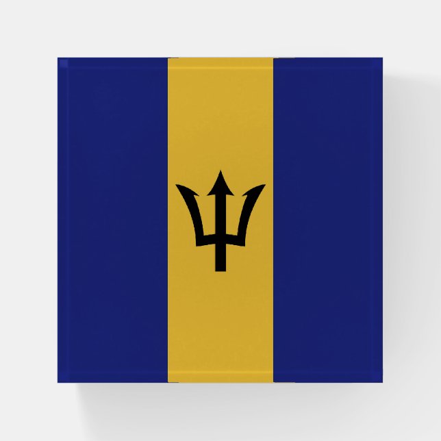 Barbados flag paperweight (Front)