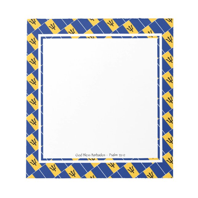 BARBADOS FLAG Patriotic BARBADIAN Personalised Notepad (Front)