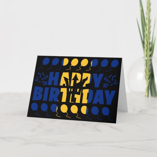 Barbados Flag Patriotic Birthday Card (Front)