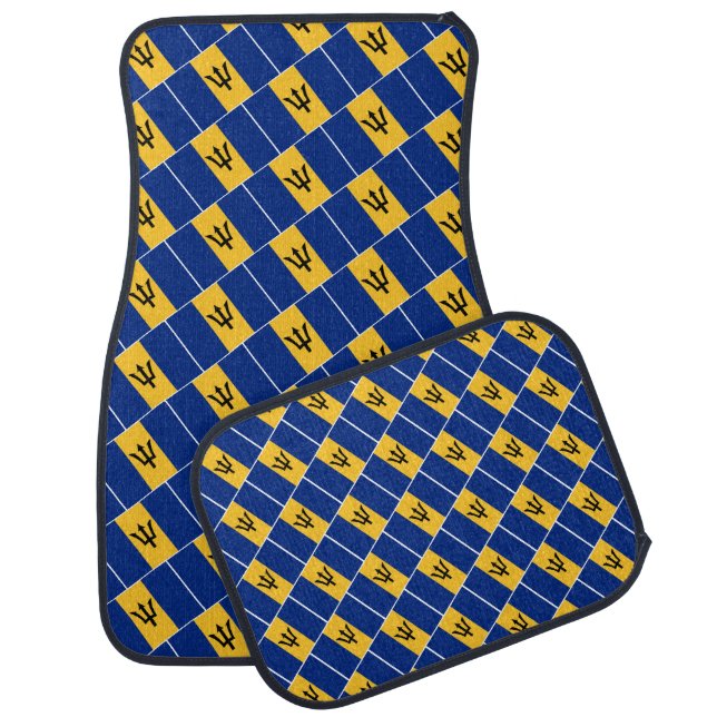BARBADOS Flag Patriotic Car Floor Mat (Set)