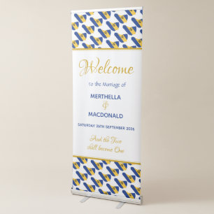 BARBADOS Flag Patriotic Christian Custom Wedding Retractable Banner