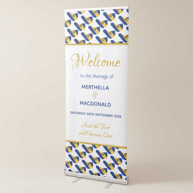 BARBADOS Flag Patriotic Christian Custom Wedding Retractable Banner (3/4)
