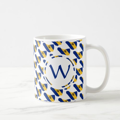 BARBADOS Flag Patriotic Custom Monogram GOD BLESS Coffee Mug