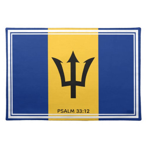 BARBADOS FLAG Patriotic Scripture Personalized Cloth Placemat