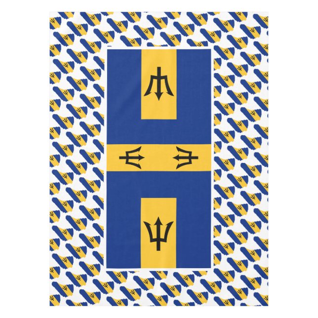 BARBADOS FLAG Patriotic Tablecloth (Front)