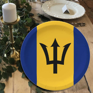 Barbados Flag plates, party, sports, Barbados Paper Plates