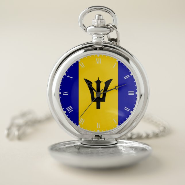 Barbados  Flag  Pocket Watch (Inside)