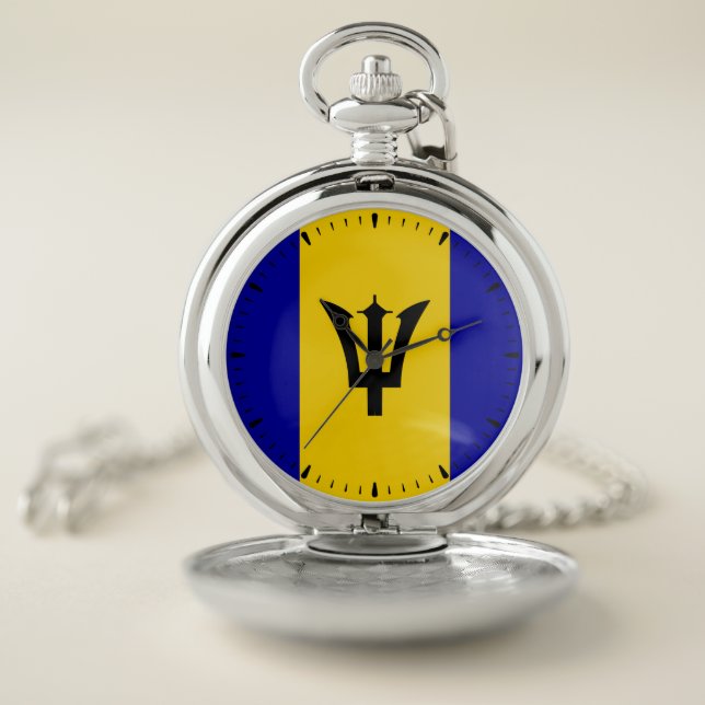 Barbados  Flag  Pocket Watch (Inside)