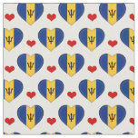 Barbados Flag &amp; Red Heart fashion Fabric /Barbados