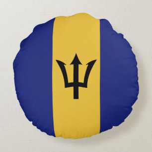 Barbados flag round pillow