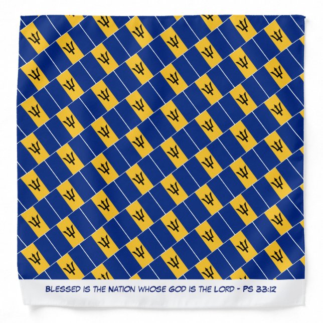 BARBADOS FLAG Scripture Neckerchief Cravat Bandana (Front)