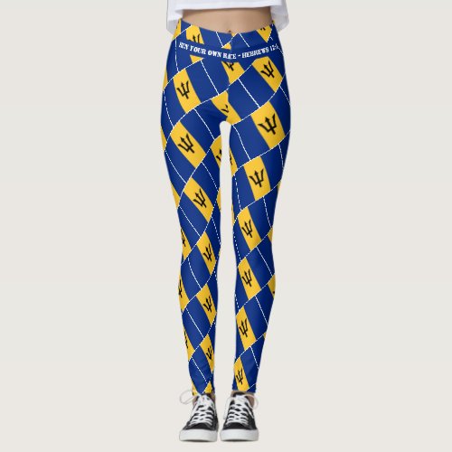 BARBADOS FLAG Scripture Personalized Leggings