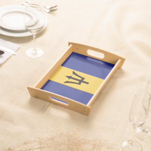 Barbados flag serving tray