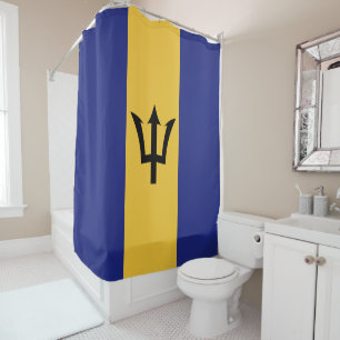 Barbados flag shower curtain