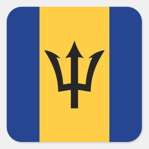 Barbados Flag Square Sticker