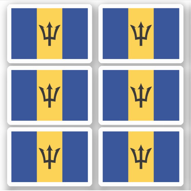 Barbados flag sticker (Front)