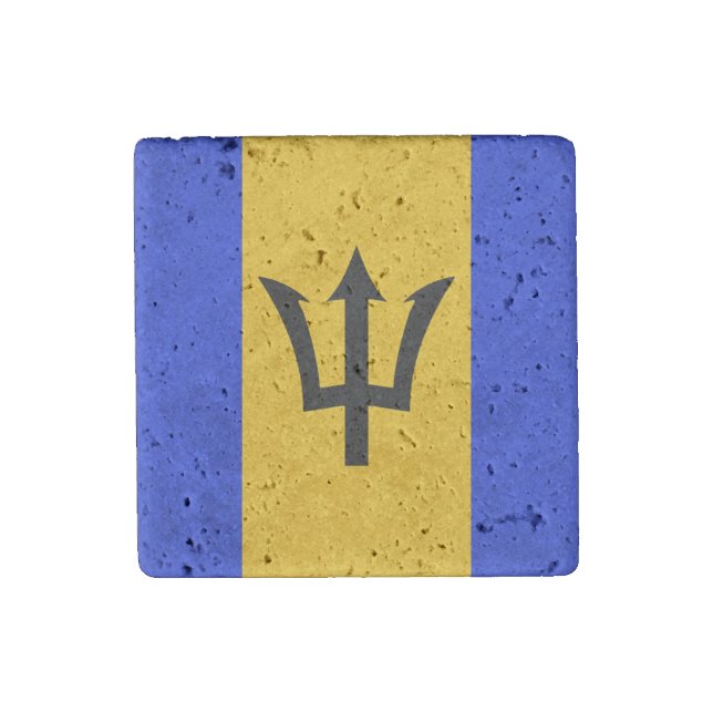 Barbados Flag   Stone Magnet (Front)