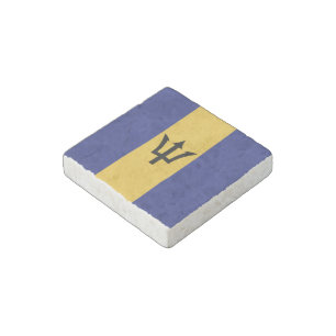 Barbados flag stone magnet