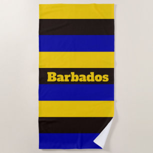 Barbados Flag Stripe Colors Beach Towel