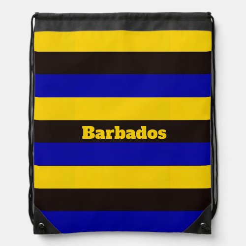 Barbados Flag Stripe Colors  Drawstring Bag