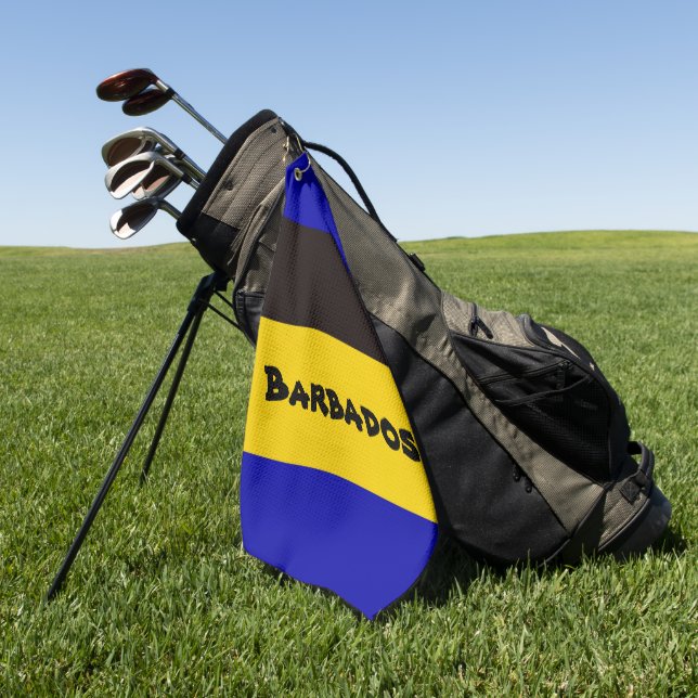 Barbados Flag Stripe Colors  Golf Towel (Green)