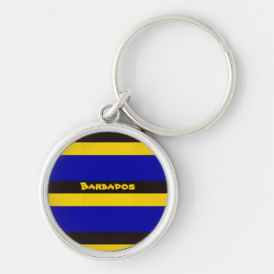Barbados Flag Stripe Colors Keychain