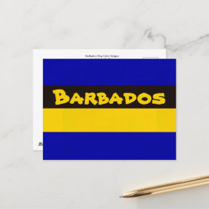 Barbados Flag Stripe Colors Postcard