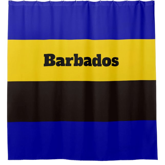 Barbados Flag Stripe Colors Shower Curtain (Front)