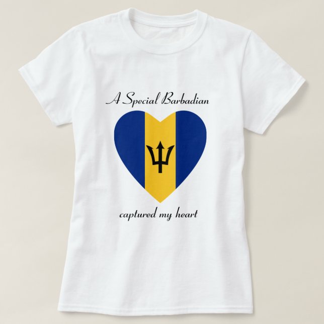 Barbados Flag Sweetheart T-Shirt (Design Front)