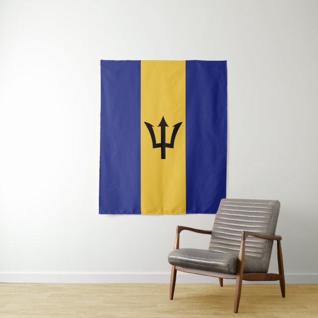Barbados flag tapestry (In Situ)