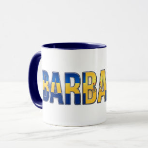 Barbados Flag Text Caribbean Pride Design Mug