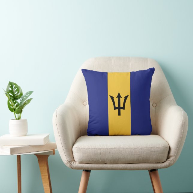 Barbados flag throw pillow (Chair)