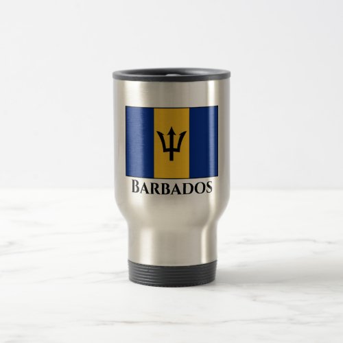 Barbados Flag Travel Mug