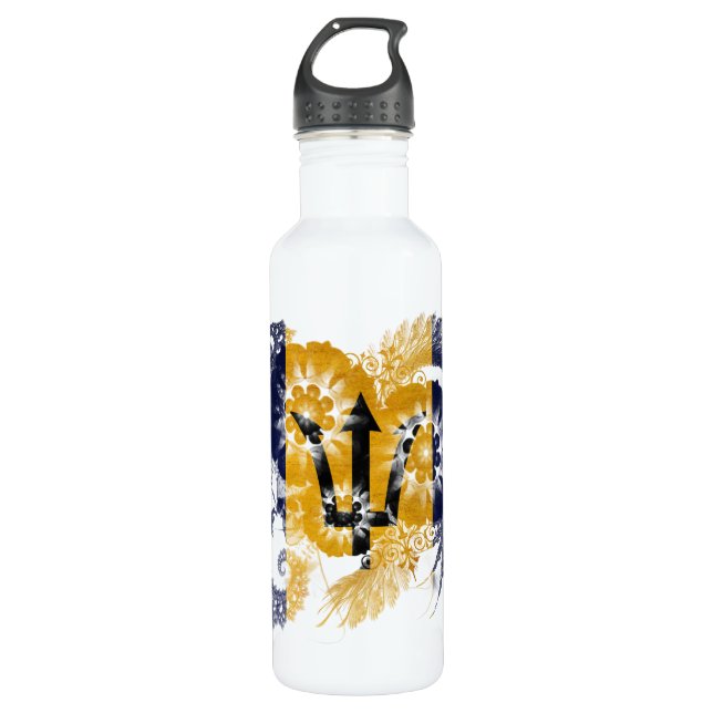 Barbados Flag Water Bottle (Front)